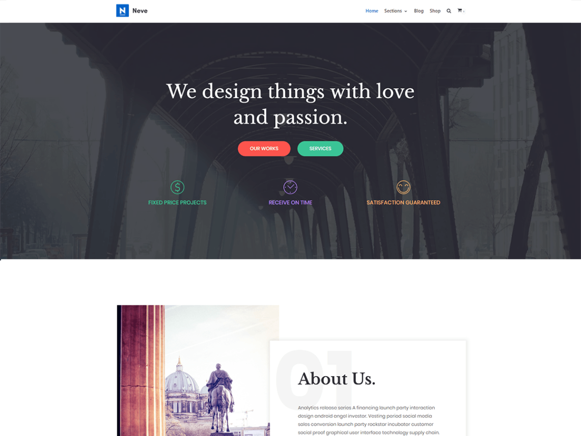 Neve - Top 10 Onepage WordPress 主题