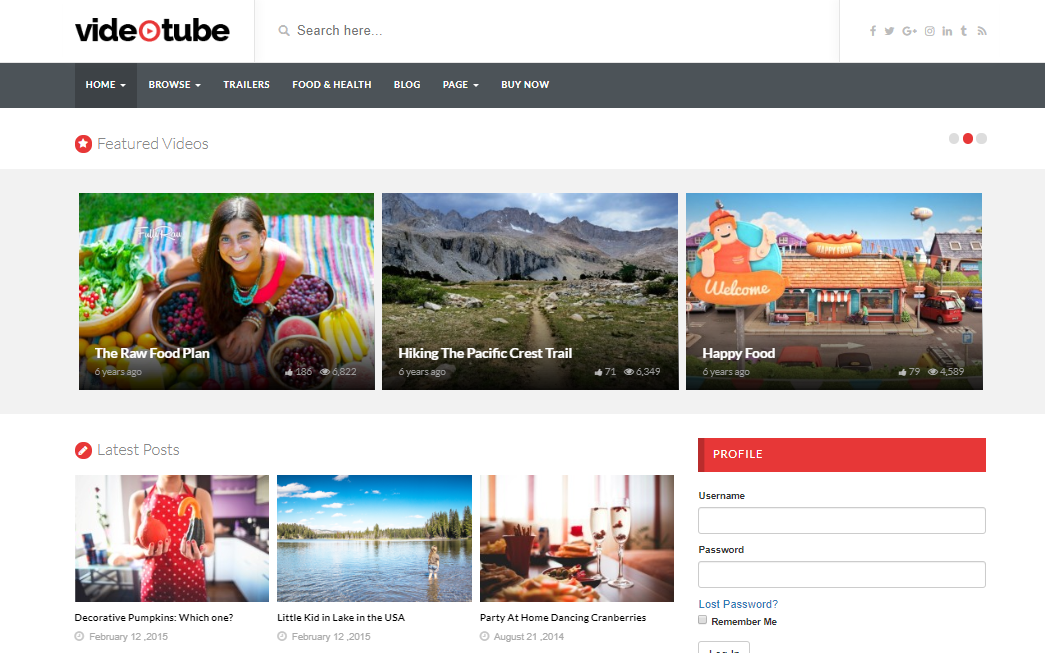 Videotube - 20개 이상의 최고의 비디오 워드프레스 테마