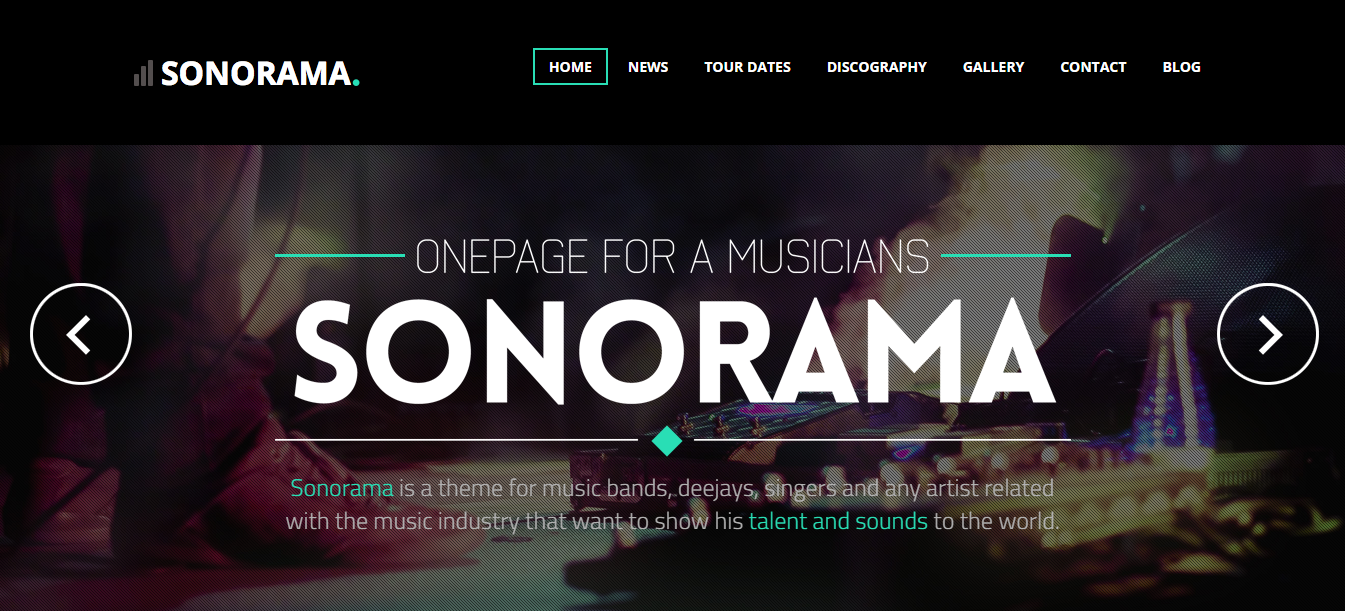 Sonorama - Tema wordpress satu halaman