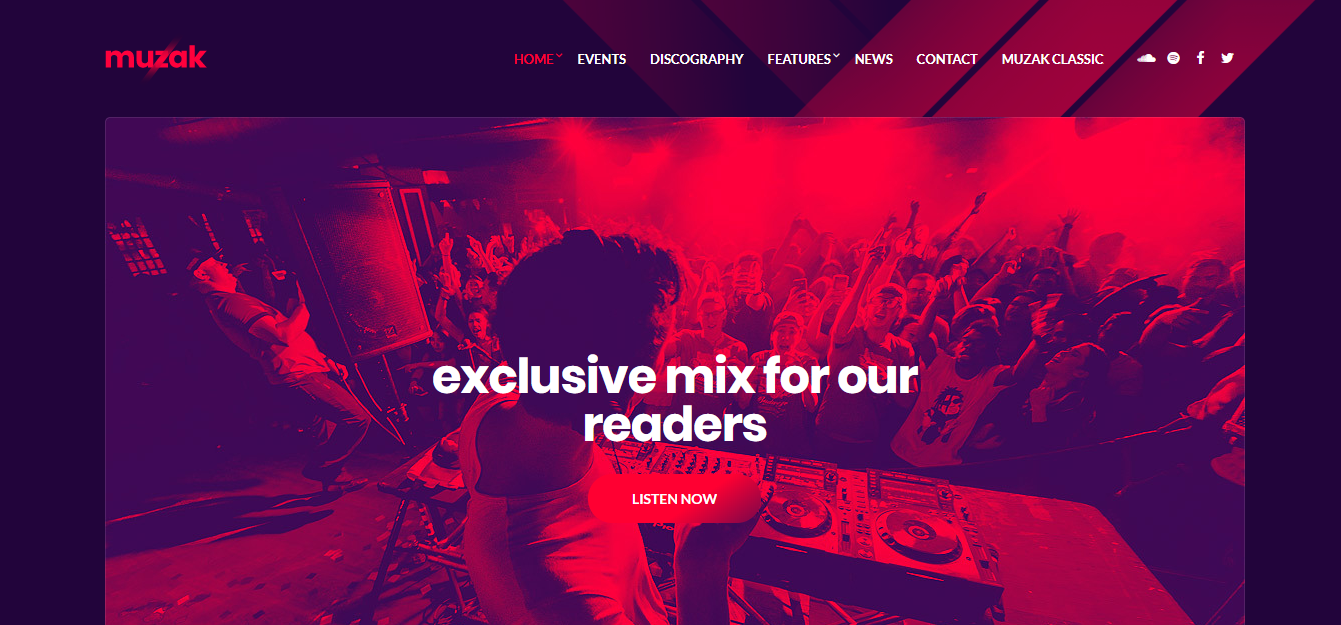 Muzak - 20 Tema Musik WordPress Teratas 2019