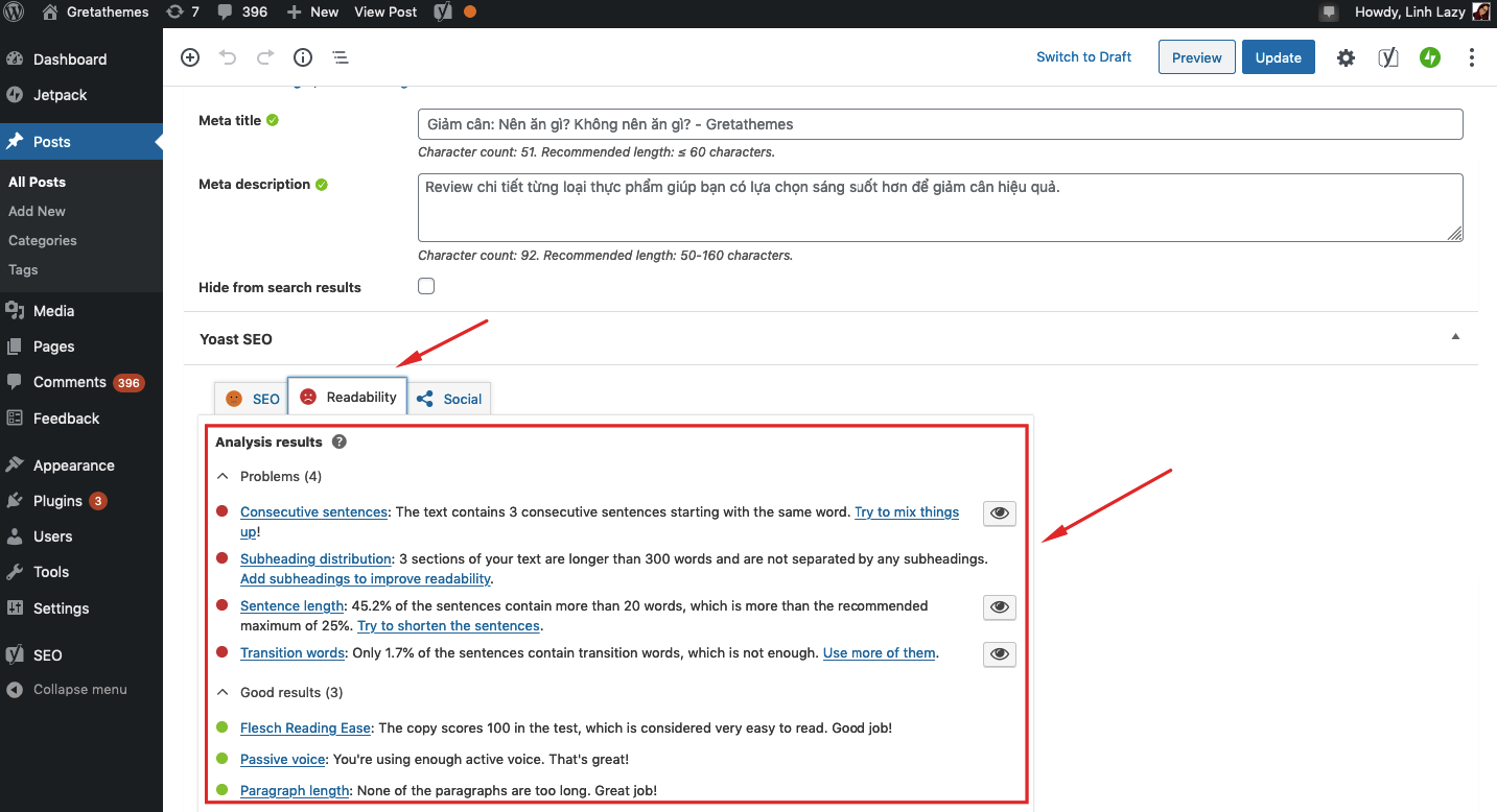 通過設置可讀性分析功能分析措辭
