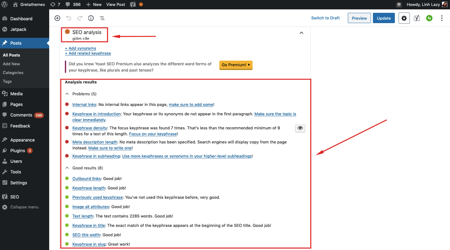 檢查 SEO 分析 - 優化您的 WordPress 網站