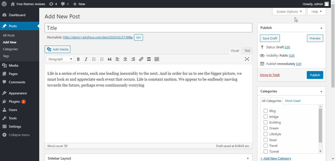 exibir um trecho do manual ou pós-trecho em geral