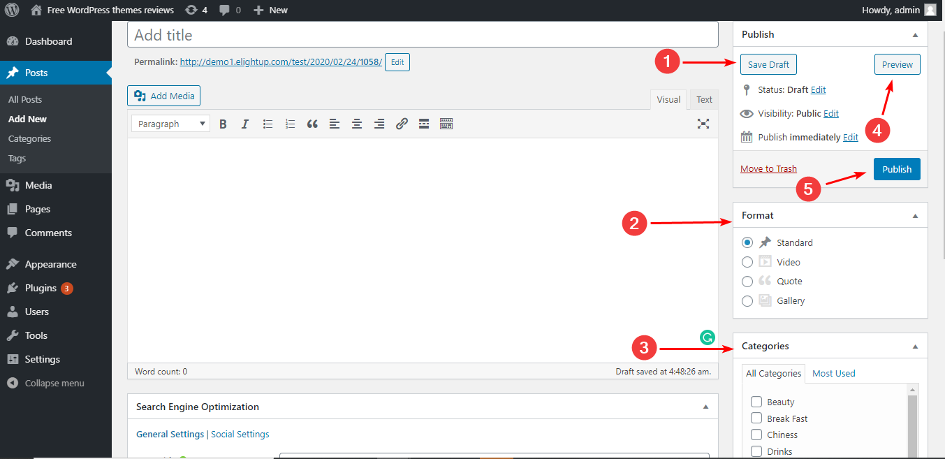 Pré-visualizar e publicar