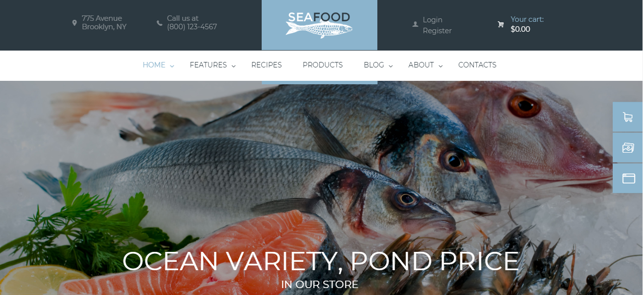 海鮮公司和魚餐廳 - 美食博客主題