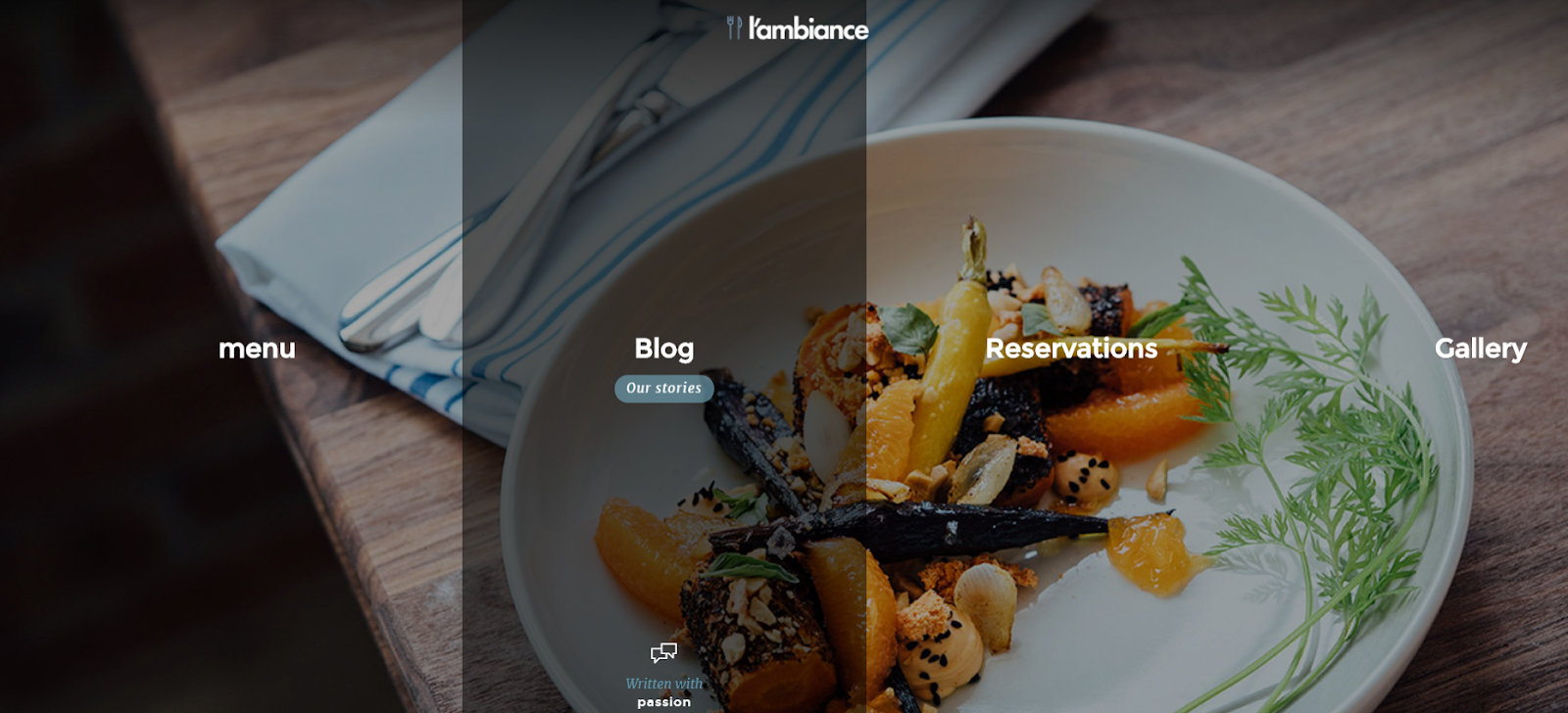 Ambiente - Restaurantthema mit eleganter Vorlage