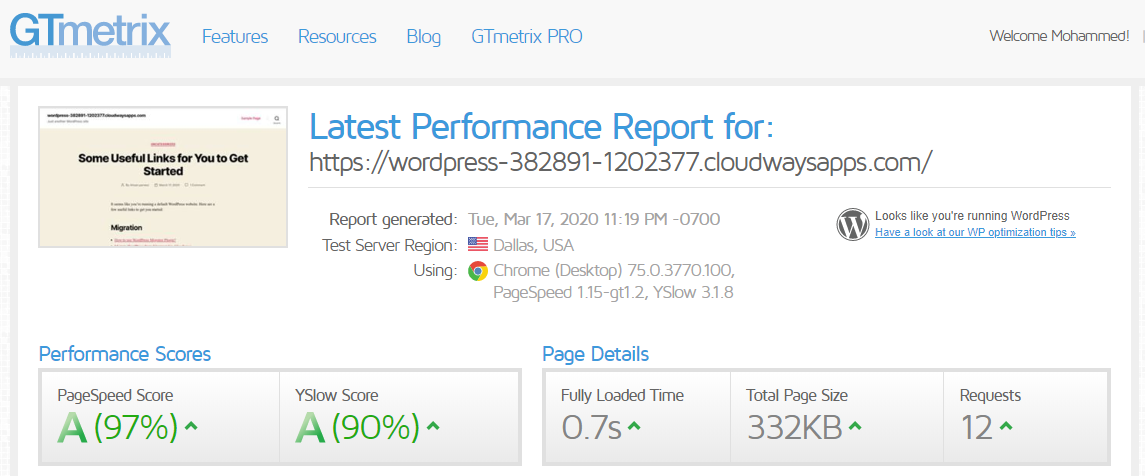 Antes de GretaThemes (tema padrão WP)