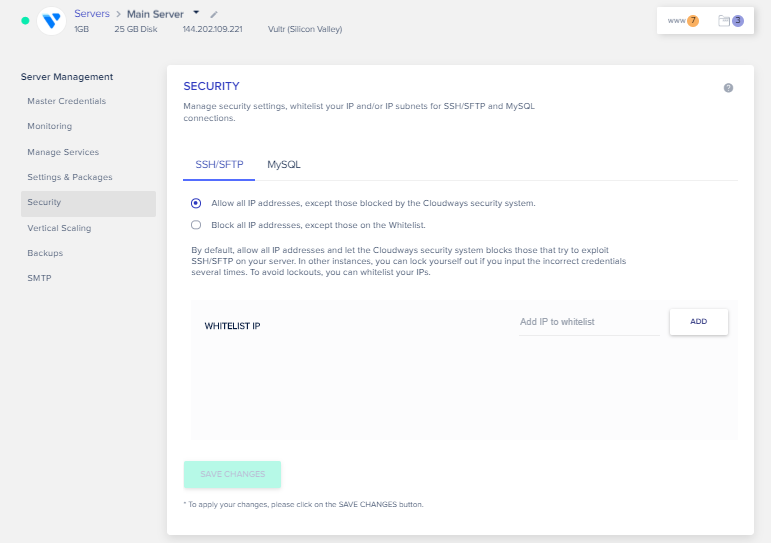 Configurações e pacotes