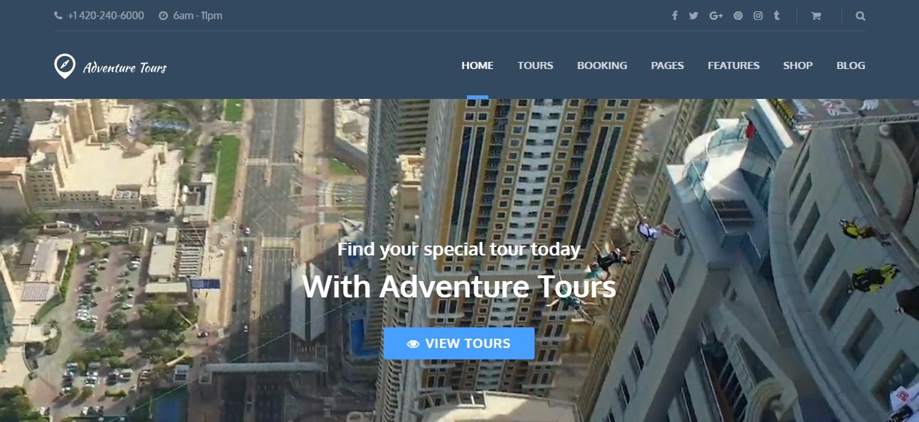 Adventure Tours întâmpină utilizatorii cu un videoclip extrem de viu cu o varietate de sporturi extreme