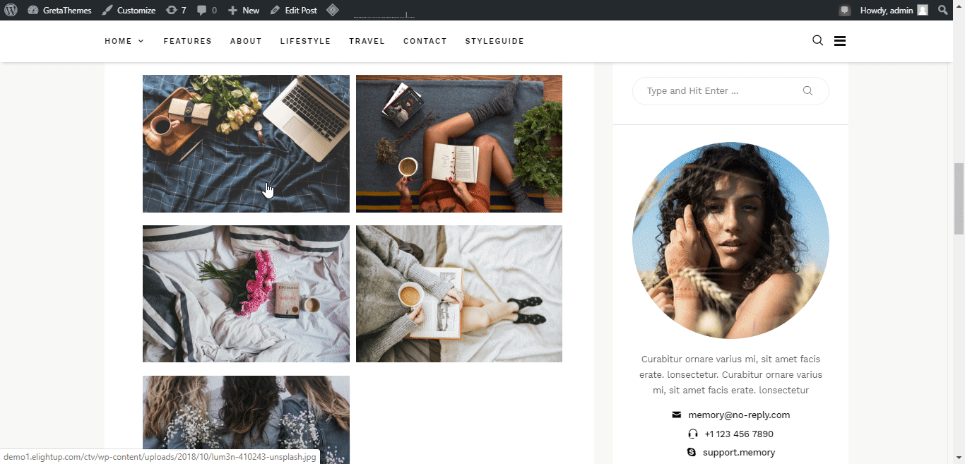 Link para arquivo de mídia