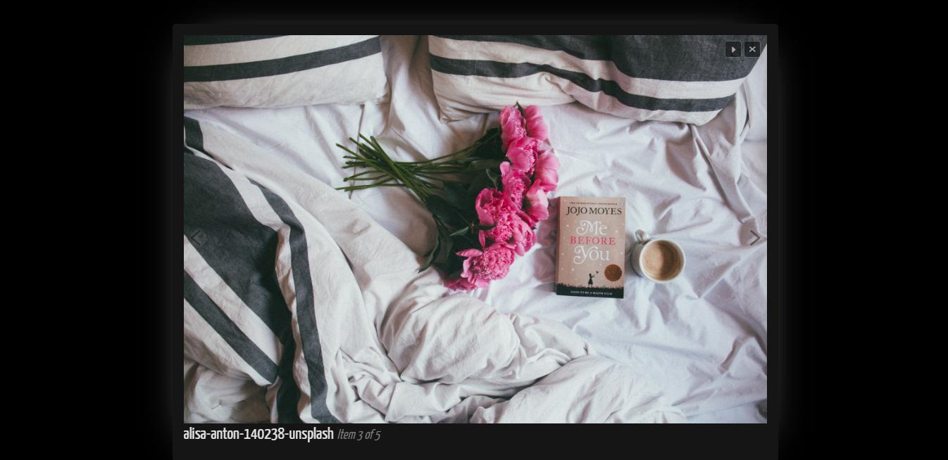 Tema Lightbox de estilo escuro