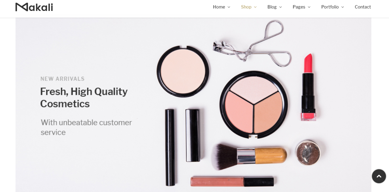 Makali هو أحد ثيمات WordPress للمكياج المصممة