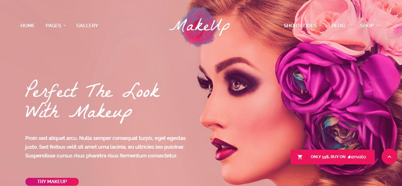 يعد MakeUp أحد ثيمات WordPress للمكياج المصممة