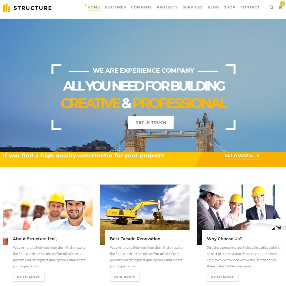 構造は最高のWordPress構築テーマの1つです