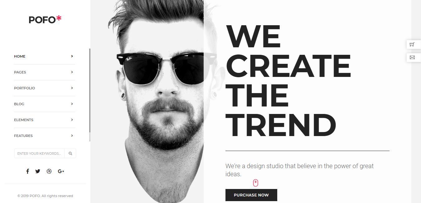 Pofo es un tema moderno y altamente creativo para diferentes propósitos comerciales.