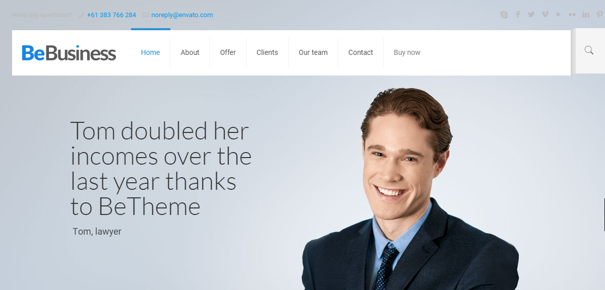 BeTheme es uno de los temas comerciales más vendidos