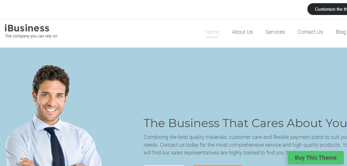 iBusiness se considera el tema empresarial más flexible "listo para usar".