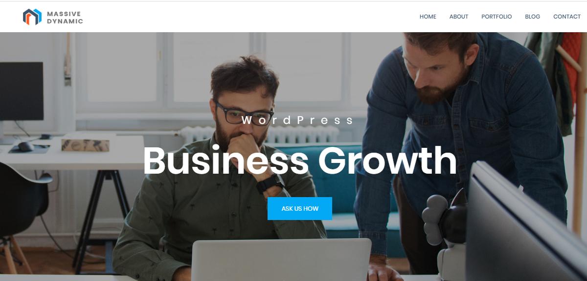 Massive Dynamic es un tema empresarial con un diseño único y moderno.