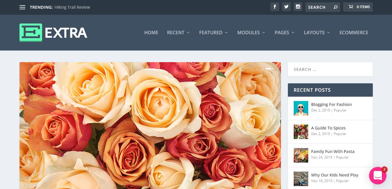 Extra es un tema con la creación de diseños hermosos, como revistas.