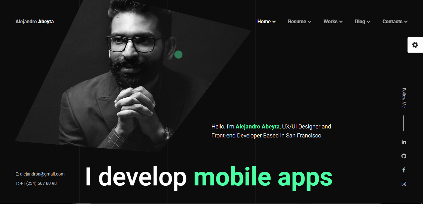 Cvio est l'un des meilleurs thèmes WordPress pour CV en ligne