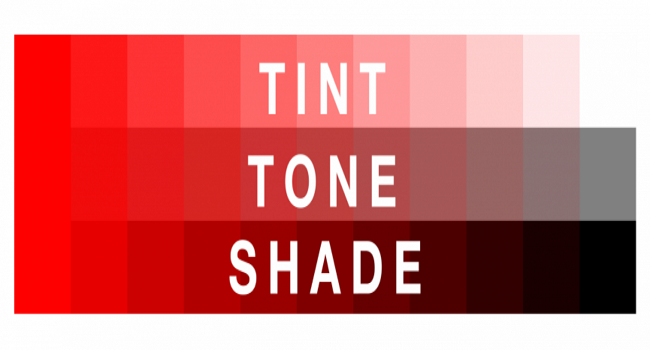 色相には、色合い(明度を追加して作成)、色合い(暗さを追加して作成)、色調(色に明度と暗さの両方を追加)の3種類があります。