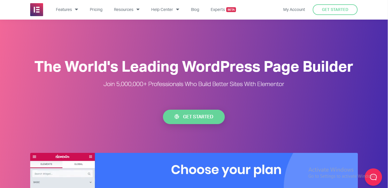 カラーホイール理論に従って、ピンク-バイオレット-ブルーの3色がウェブサイトに適用されています