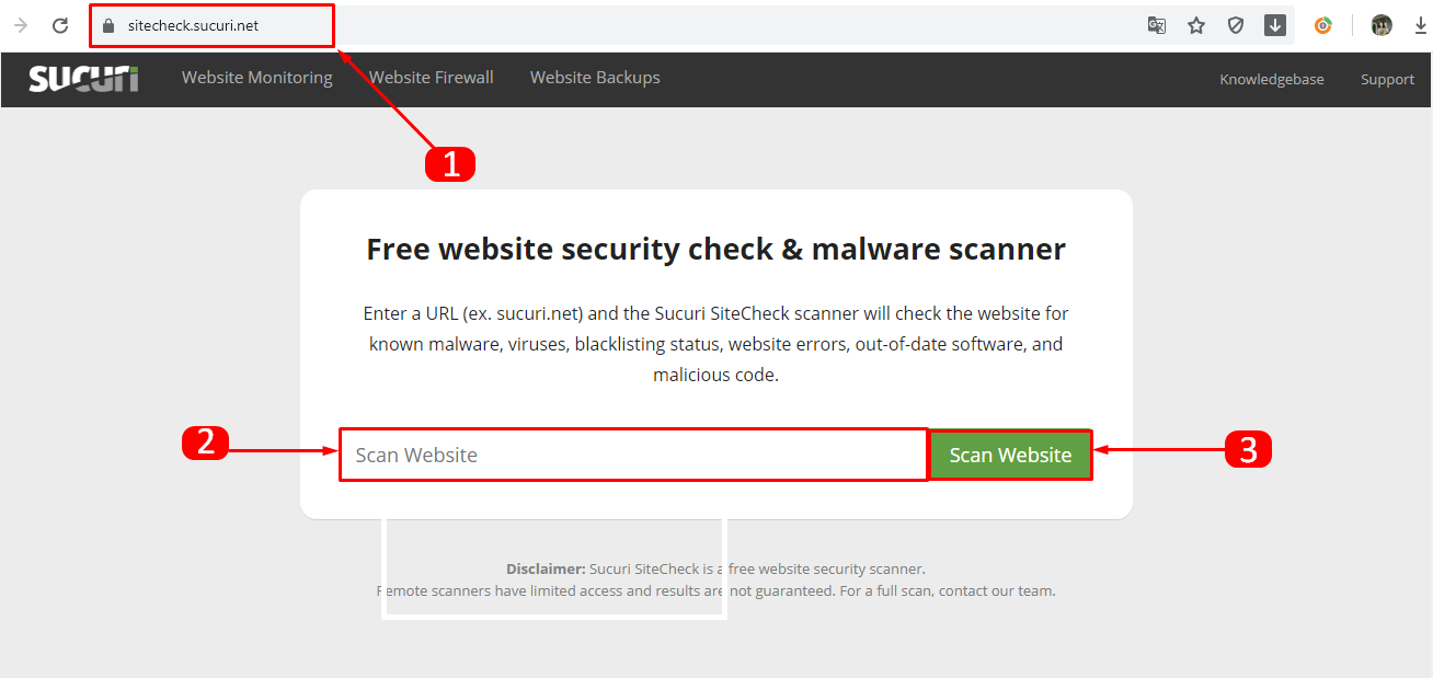 scanează-ți site-ul gratuit folosind Sucuri