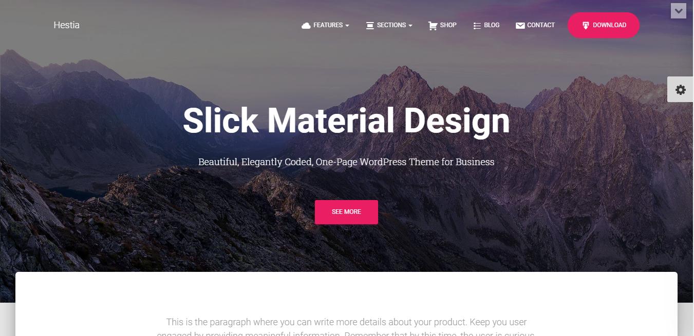 Hestia هي واحدة من أفضل قوالب WordPress المجانية متعددة الأغراض تصميمًا