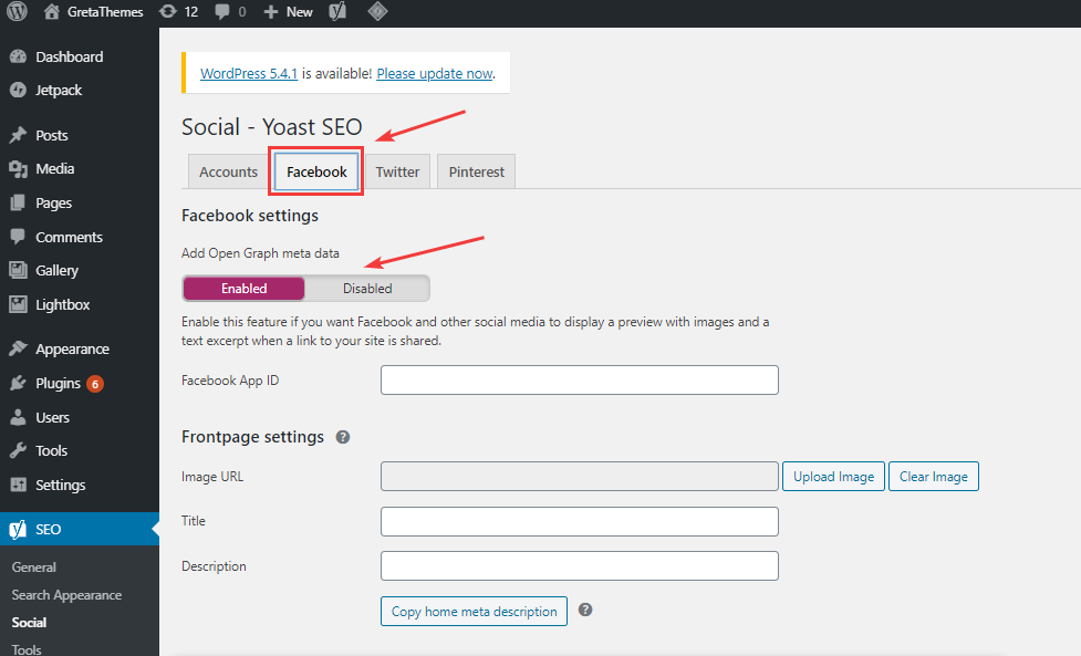 اعرض المحتوى على facebook و twitter و pinterest باستخدام Yoast SEO