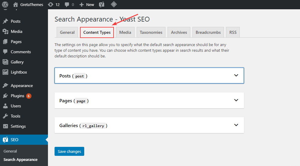 تحسين عرض المنشورات والصفحات والمعارض باستخدام Yoast SEO