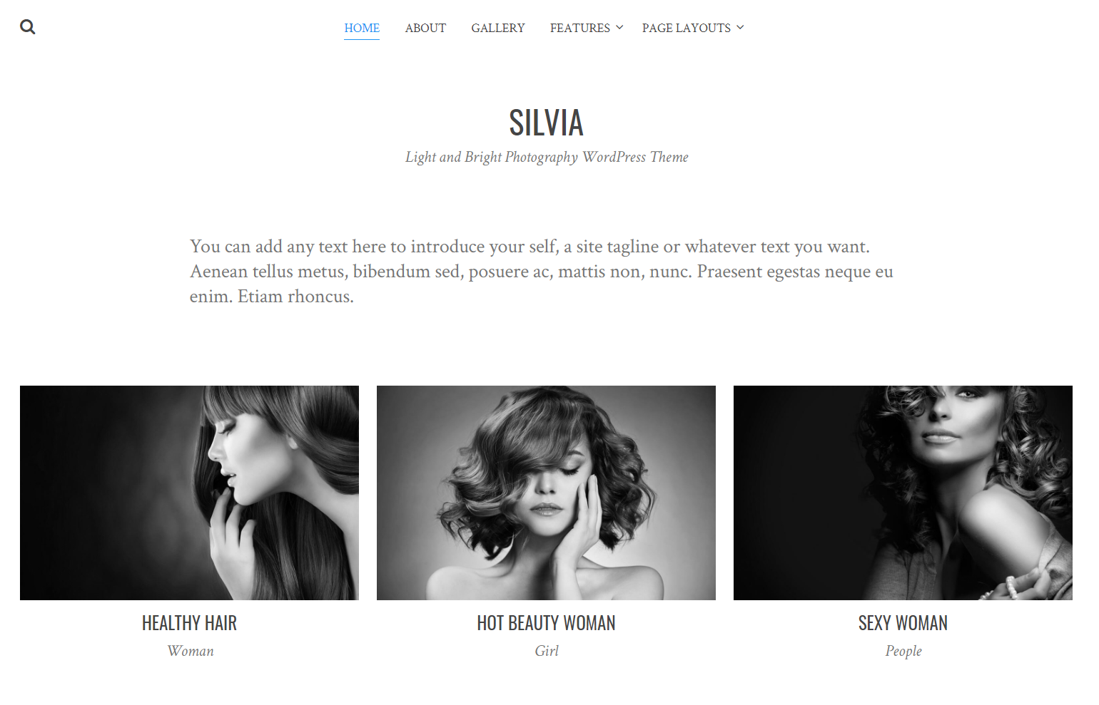 Silvia to prosty i pełen wdzięku motyw WordPress do fotografii