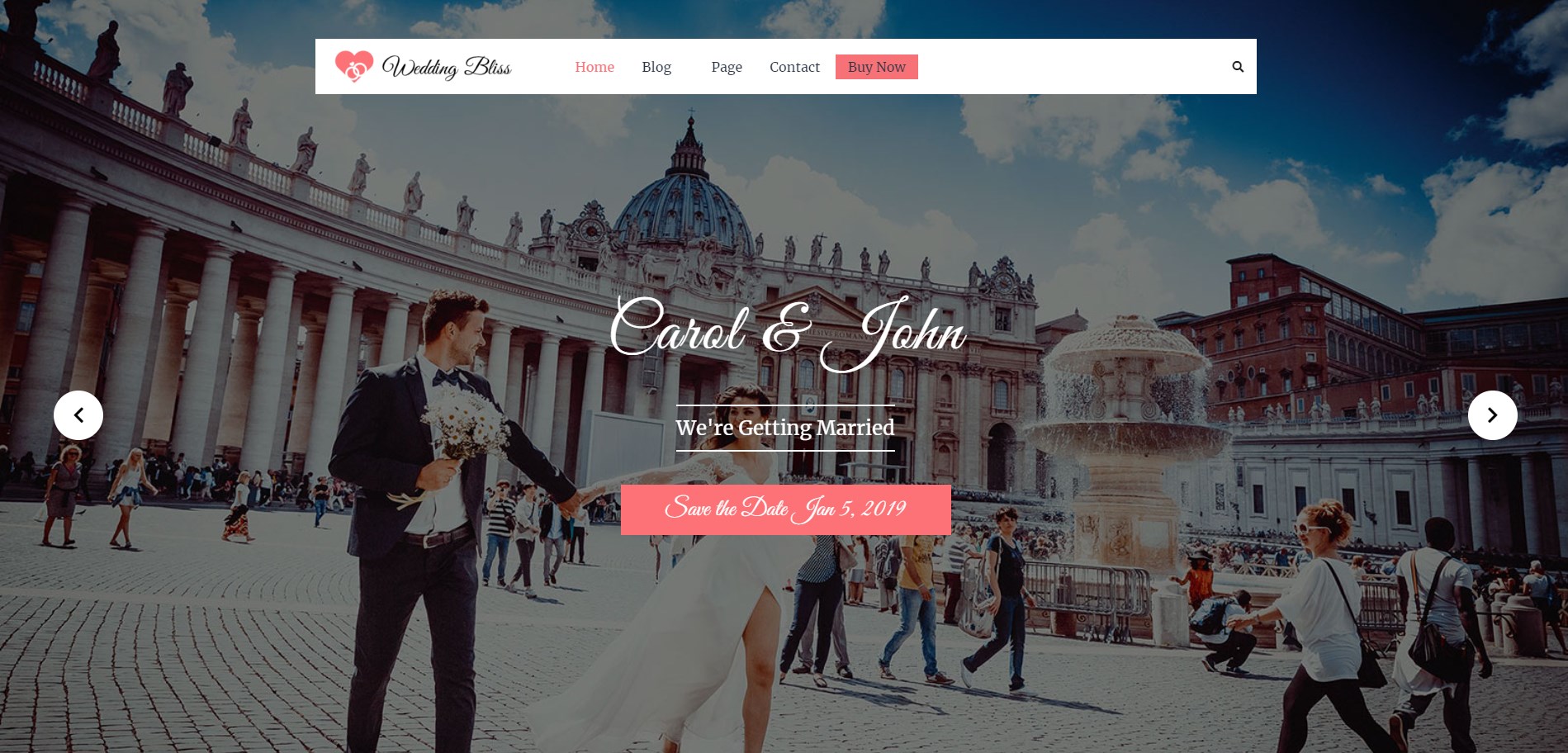 VW Wedding - бесплатная свадебная тема WordPress, которую можно использовать для различных целей.