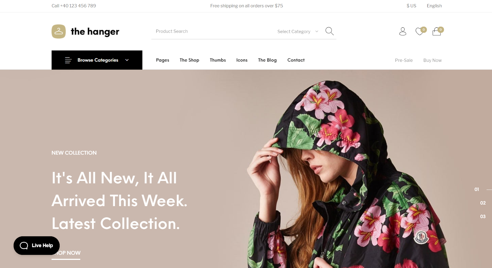 Ten motyw WordPress dla sklepu z modą ma ponadczasowy układ i podwaja poziom atrakcyjności.