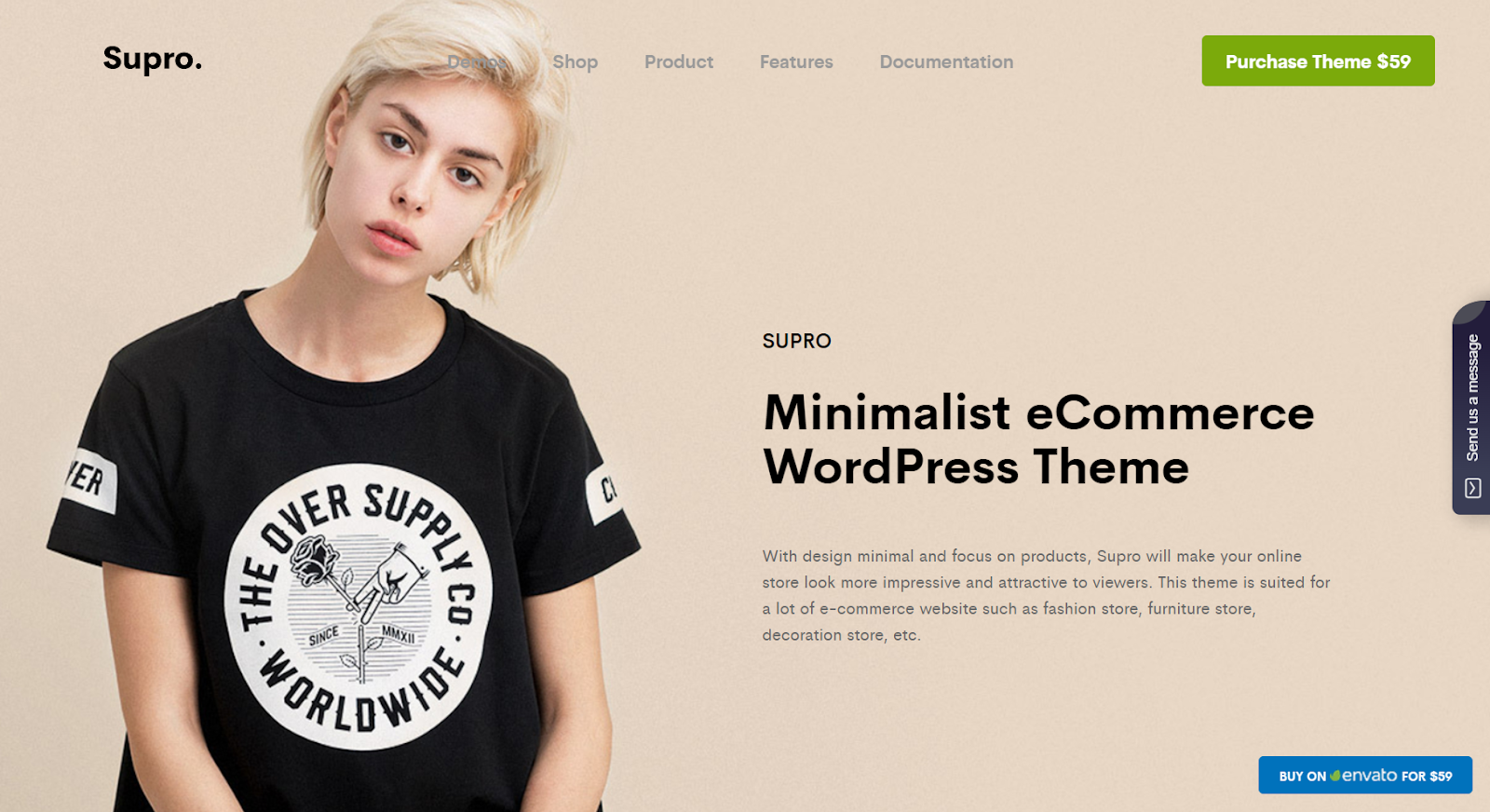 Ten motyw WordPress dla sklepu z modą jest ostry, funkcjonalny i minimalistyczny.
