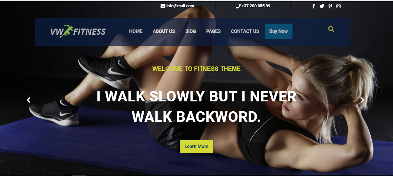 VW Fitness - бесплатная спортивная тема WordPress с множеством функций.