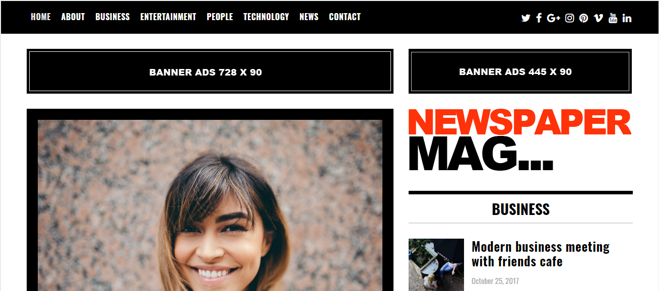 El tema gratuito Newspaper Mag está desarrollado para ese propósito con un diseño profesional y receptivo.