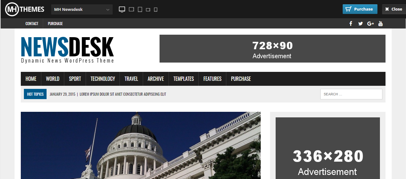 MH Newsdesk Lite es un tema de WordPress de revista tan moderno con un diseño dinámico vibrante y un diseño flexible.