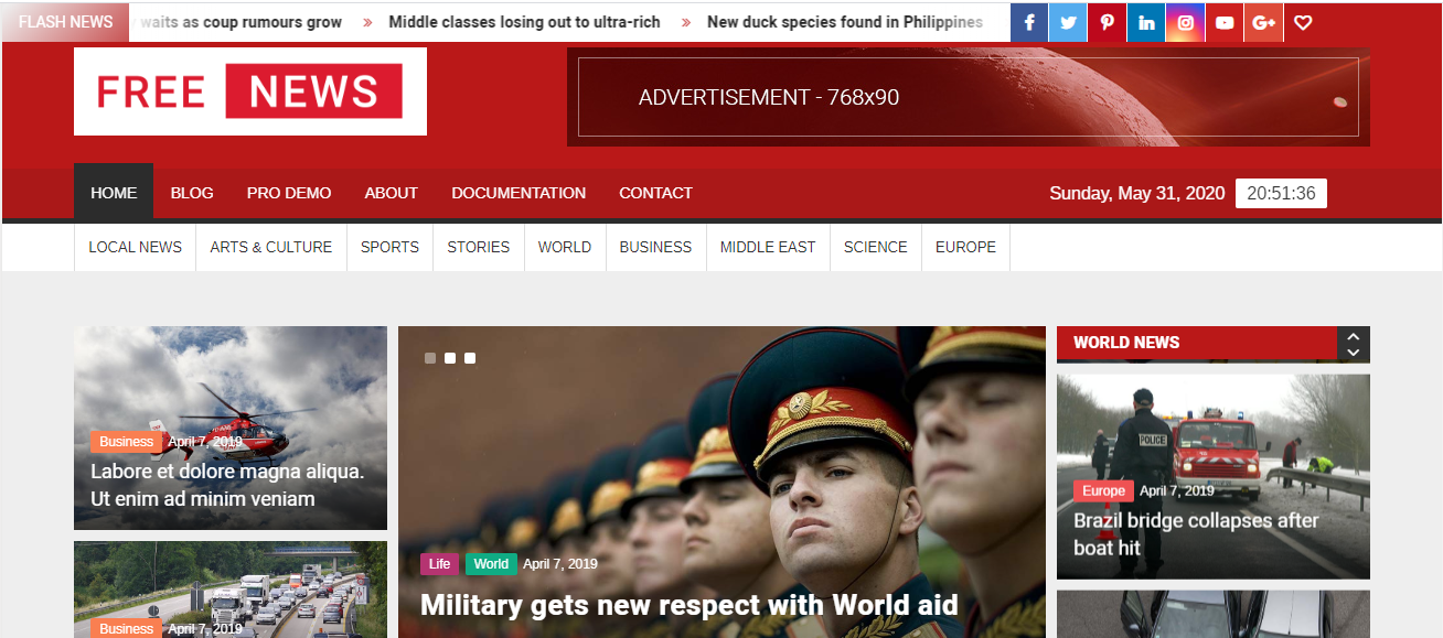 FreeNews es un tema dedicado que puede ayudarlo a desarrollar contenido viral fácilmente.