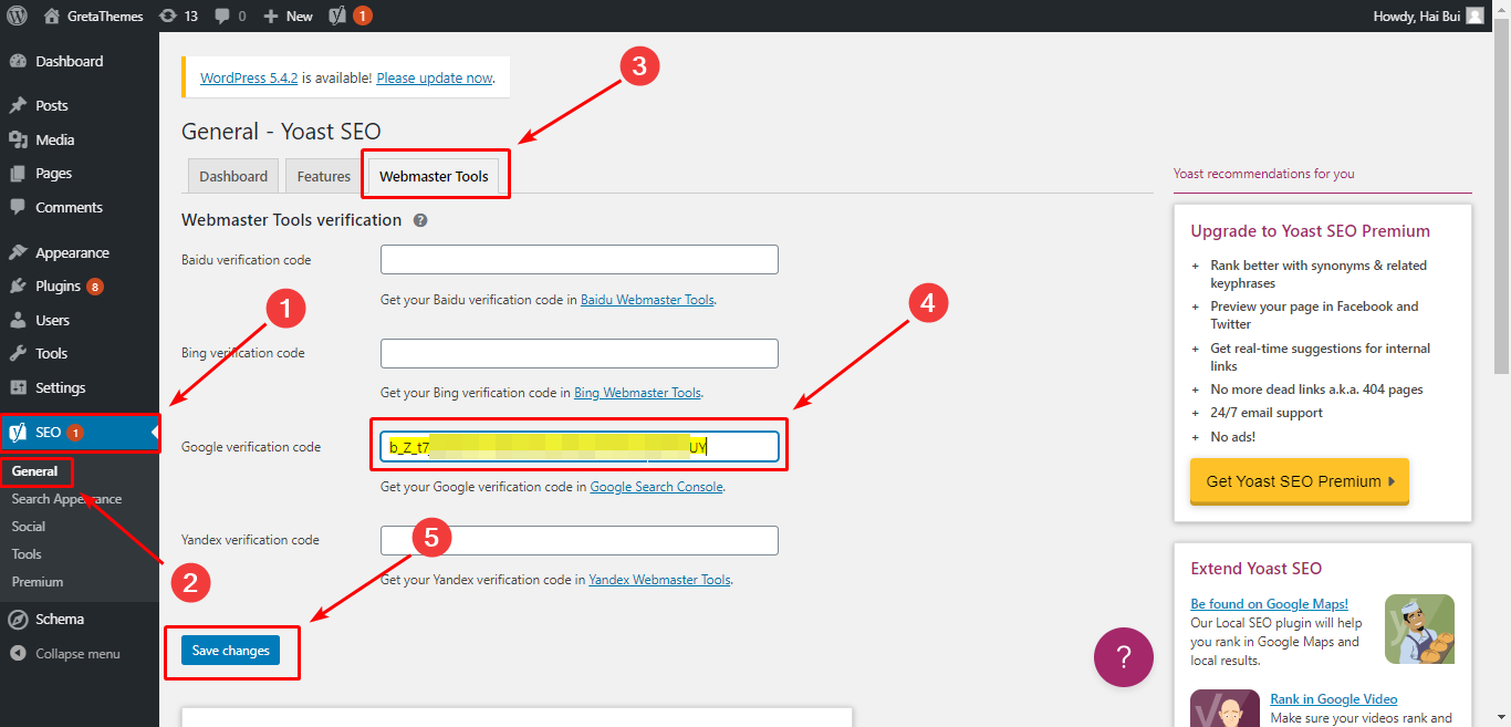 تحتاج إلى تثبيت المكون الإضافي Yoast SEO أولاً