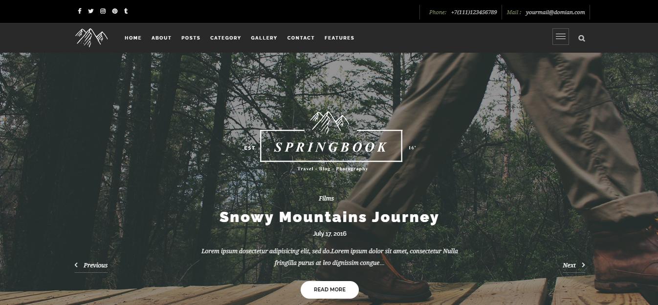 Springbook ist ein Thema für klassische Reisende, Blogger und Fotografen.