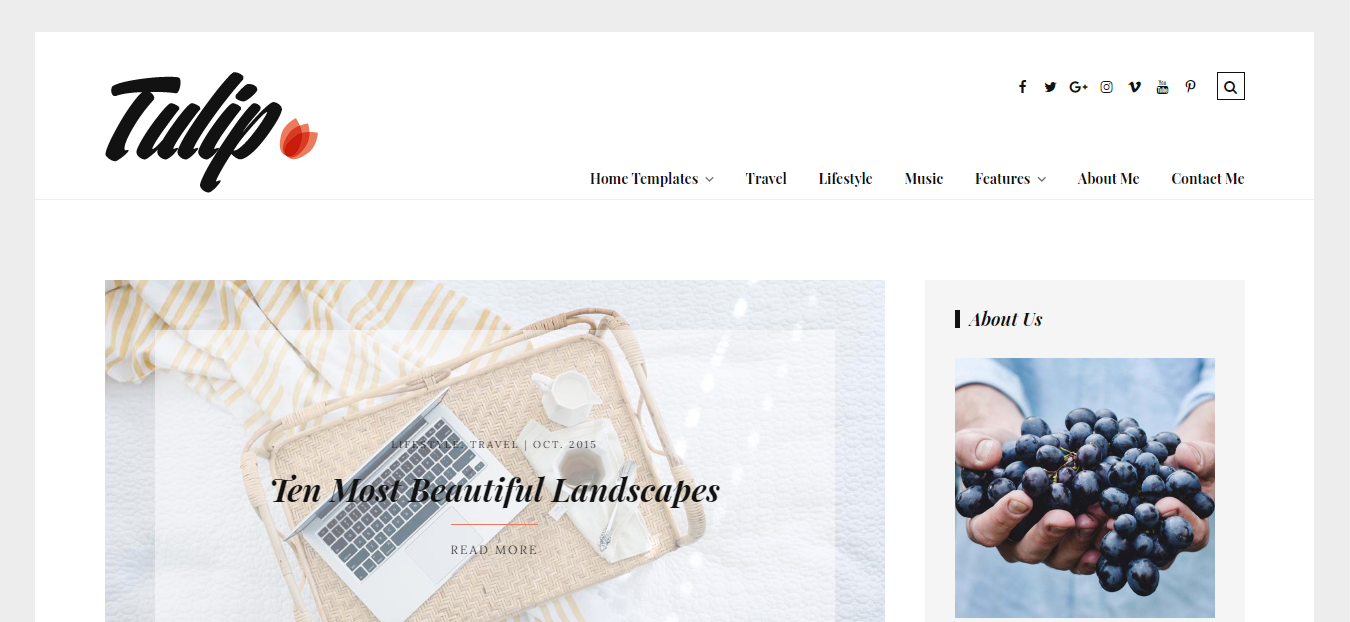 Tulip konzentriert sich auf Typografie und Blockdesign für den klassischen Blog.