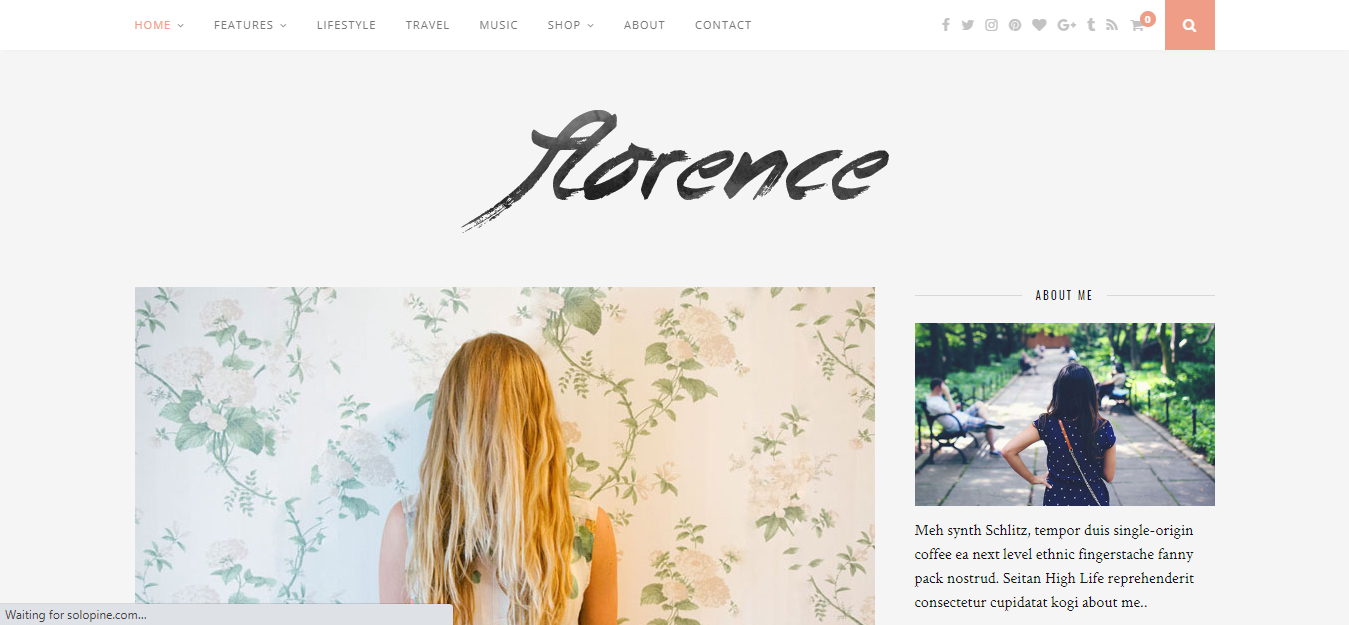 Florence ist ein klassisches Girlie-Blog-Thema.