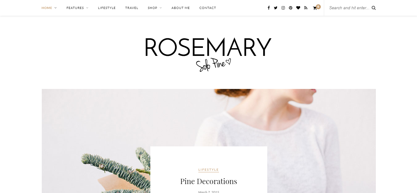 Rosemary ist ein leichtes und klassisches Theme, das darauf zugeschnitten ist, den Inhalt eines typischen Blogs effektiv darzustellen.