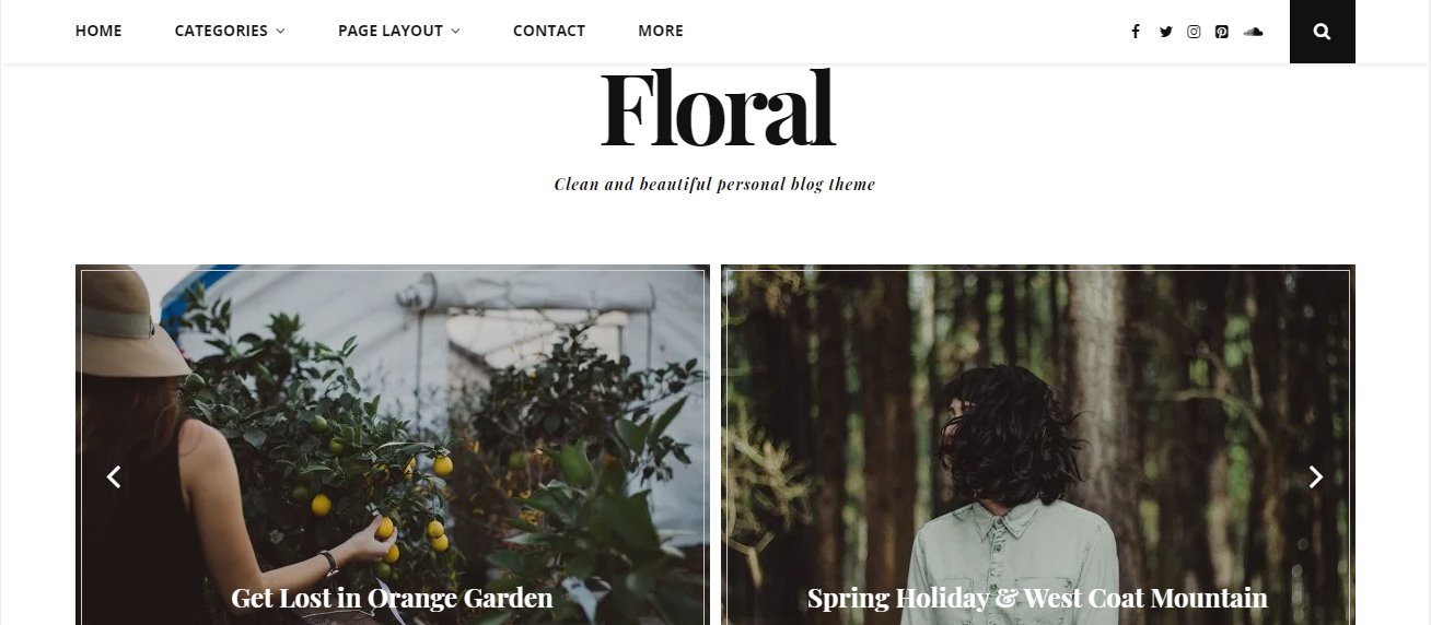 Floral Lite está perfectamente diseñado para blogs personales, de estilo de vida, de moda o de viajes.