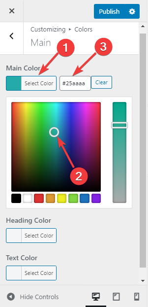 Настройте цвет своей темы.