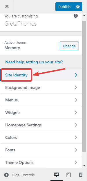 Идентификация сайта помогает вам изменять информацию о веб-сайте.
