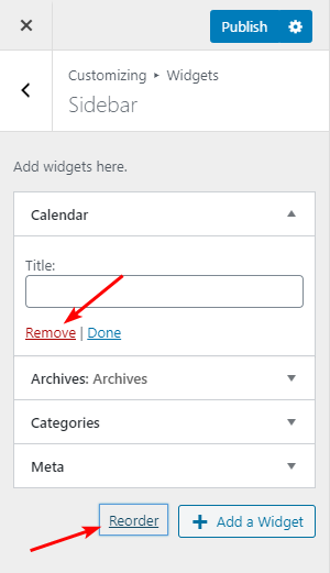 Удалить виджет.