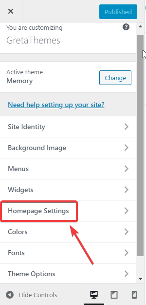 Настройте параметры своей домашней страницы.