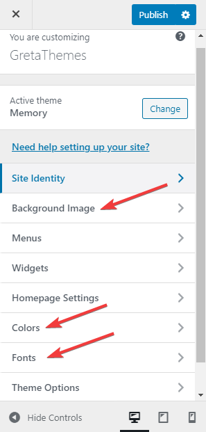 Вы можете настроить цвет, фоновое изображение и шрифты
