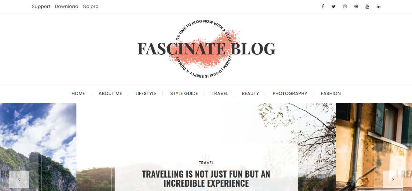 Fascinate Blog é um blog WordPress gratuito perfeito para um fashionista, estilista ou blogueiro de moda criativo.